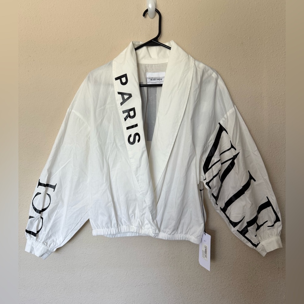 Brand Unique White Top with Bold Black Lettering.. Size 1